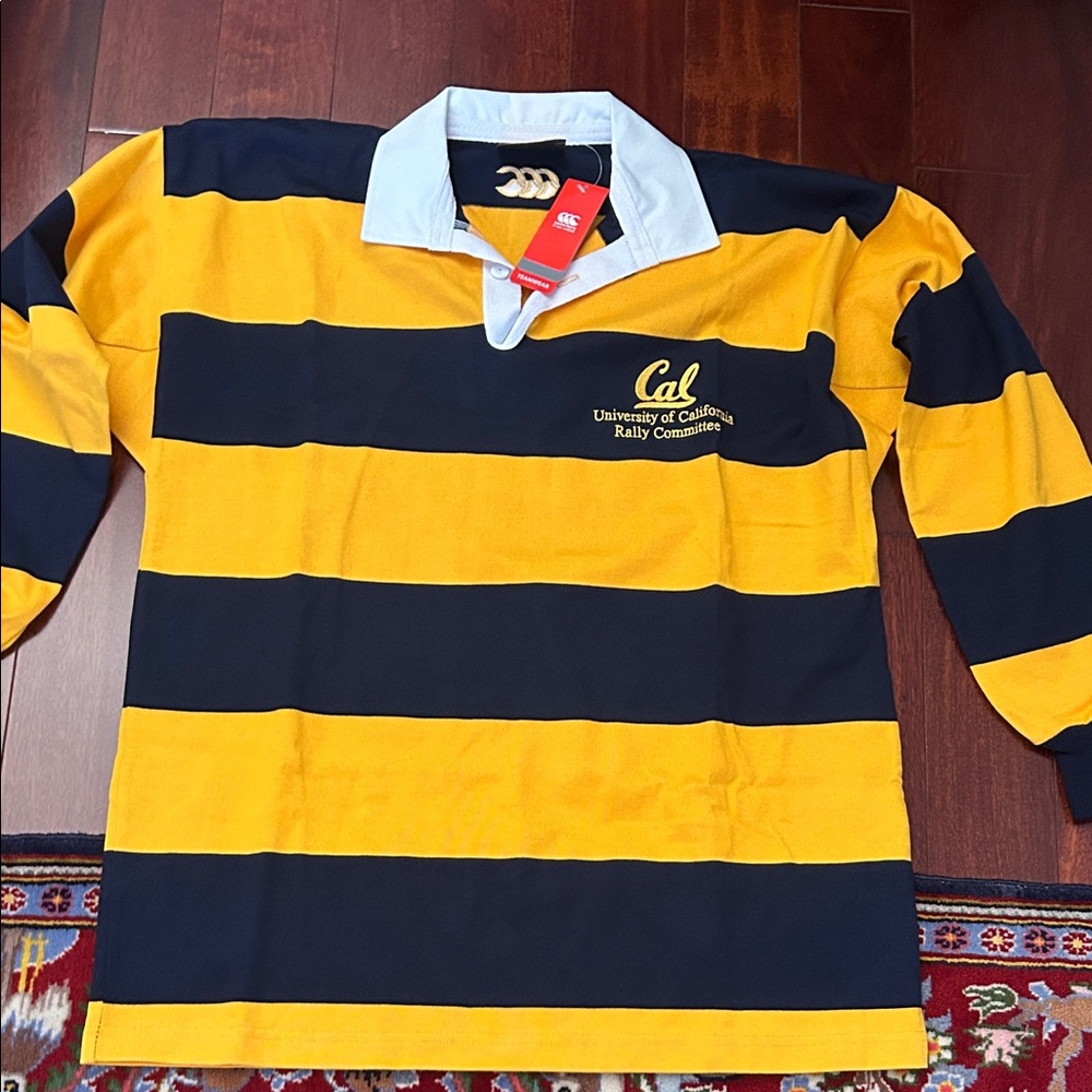 Cal University Rugby Shirt - Navy and Yellow
